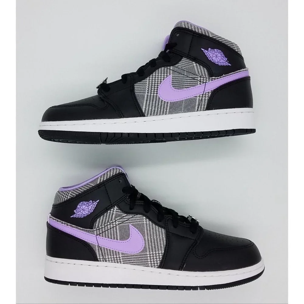 Jordan 1 Mid SE 'Houndstooth' (GS) DC7226-015 - Picture 2 of 10